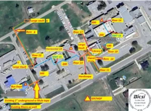 Network installation as-built plan and structured cabling design for a San Antonio campus retrofit