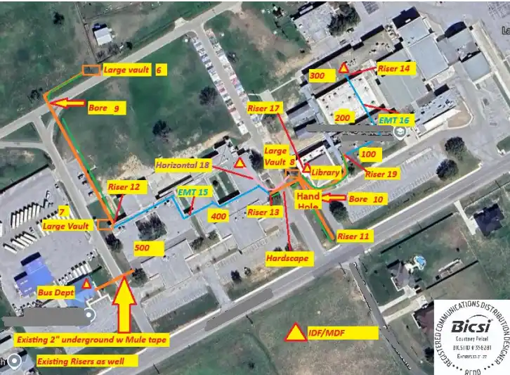 Campus fiber as-built documentation for a retrofit installation