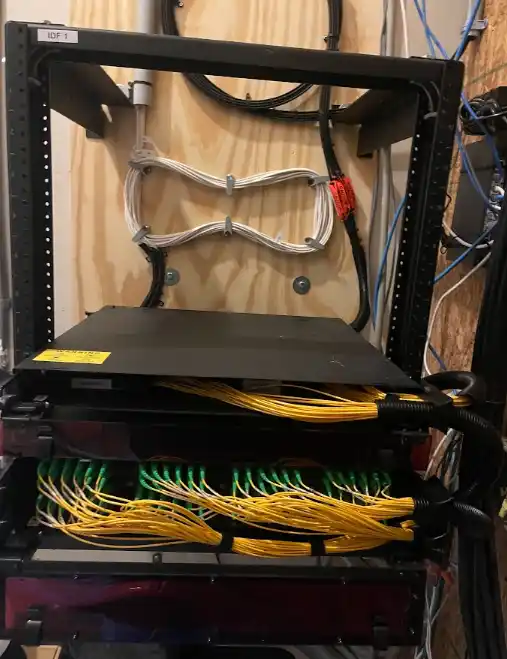 Fiber optic light level testing in a San Antonio IDF
