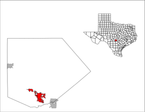 Map showing Boerne within the Greater San Antonio and Texas Hill Country regions