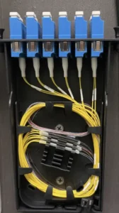 Clean cable management and fiber optic installation of fiber panel in San Antonio IDF