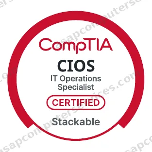 CompTIA IT Operations Specialist CIOS stackable certification badge, Courtney Pelzel, awarded for holding both A Plus and Network Plus