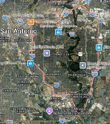 Map of the East Side San Antonio, TX district
