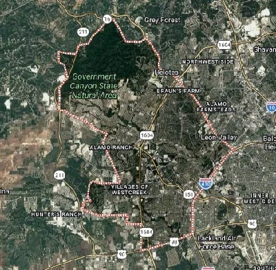 Map of the Far West Side San Antonio, TX district