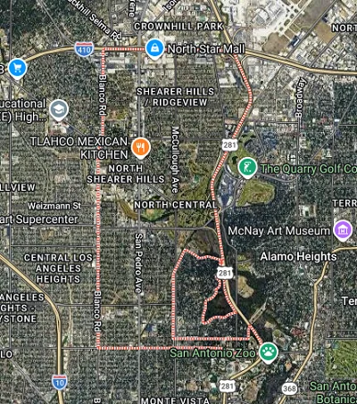 Map of the North Central San Antonio, TX district