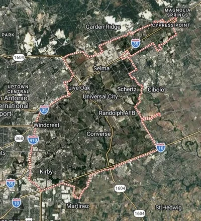 Map of Northeast Side Texas, San Antonio, TX district