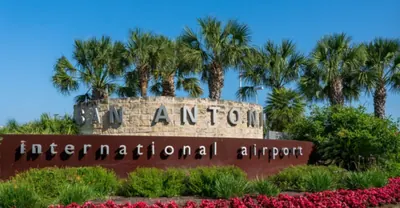 San Antonio International Airport entrance sign